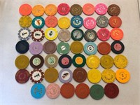 54 Various Foreign, Cruise Casino Chips