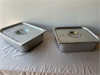 Set of 2 Commerical Serving Pans and Lids