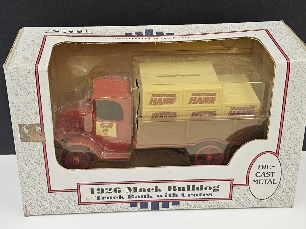 Die Cast Metal Advertising Mack Bulldog Bank Truck