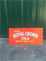 Drink Royal Crown Cola metal sign.