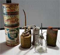 2 Vintage oil cans, oilers and Gold Bond Oil
