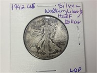 1942 US Walking Liberty Silver Half Dollar