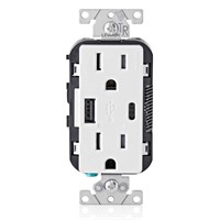 Leviton T5633-W Type A/C USB In-Wall Charger