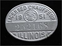 STERLING SILVER CHAFFEUR BADGE