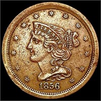 1856 Braided Hair Half Cent CLOSELY UNCIRCULATED