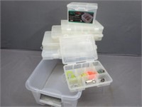 (6) Plastic Fishing Lure Containers