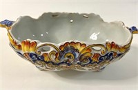 ANTIQUE FAIENCE OVAL BOWL