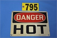 Vintage metal "Danger" sign, 10" x 7"