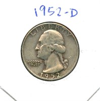 1952-D Washington Silver Quarter