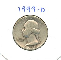 1949-D Washington Silver Quarter