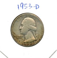 1953-D Washington Silver Quarter