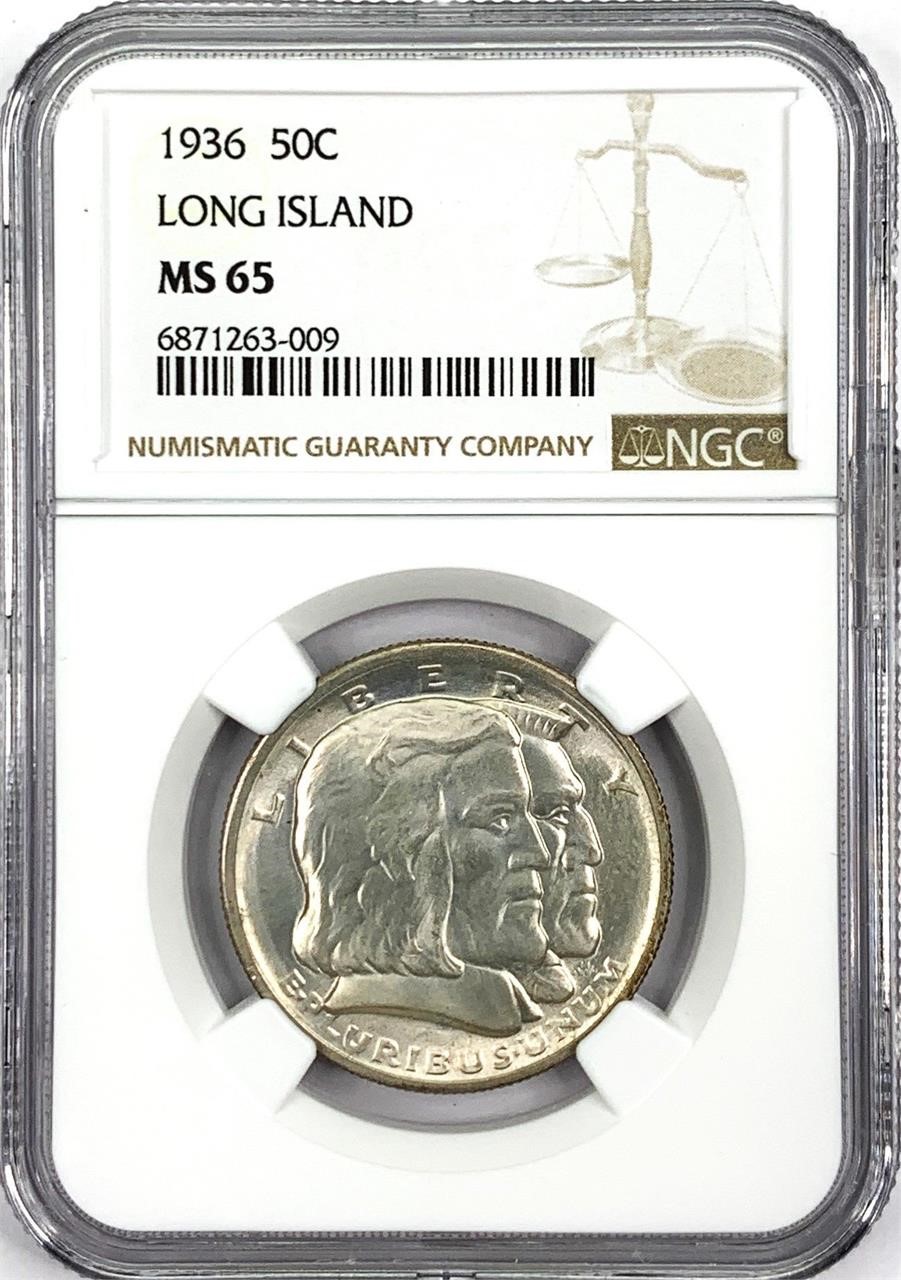 1936 Long Island 50C Silver Commemorative MS-65