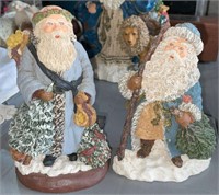 Signed LE 1991 & 1994 June Mckenna Santa Figurines