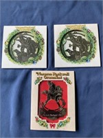 3 vintage, Norman Rockwell Christmas ornaments,
