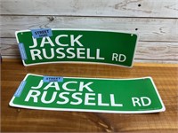 18" PAIR OF JACK RUSSELL RD STREET SIGNS FOR