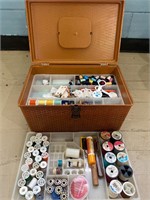 Vintage Sewing Box & Contents