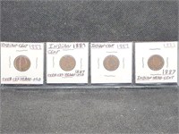 4- 1887 Indian Head Pennies