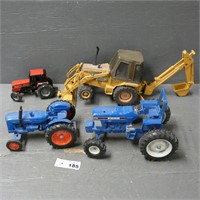 Early Ford & Case Die Cast Tractors & Loader