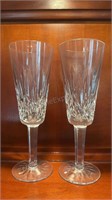 Waterford Lismore Crystal Champagne Flutes, Pair