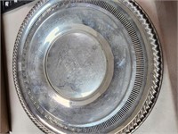 2 Silver Plates 280.0 grams marked Sterling