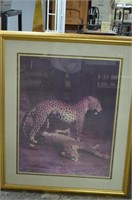 Large Framed  Agassee Leopards Print 40x33"