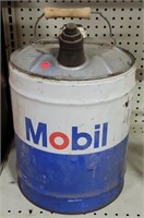 MOBIL 5 GAL. EMPTY METAL OIL CAN