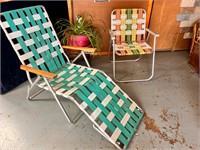 Vintage Teal Nylon Lounger & Chair (multi-colored)