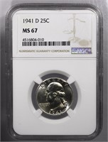 1941-D Washington Quarter NGC MS67 25c