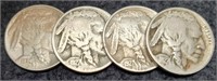 (4) Buffalo Nickels: 1927-P,D,S; 1934-D F