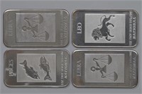 4 - 1ozt Silver .999 Art Bars (4ozt TW)