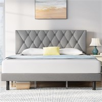 B2375  Molblly King Bed Frame with Headboard Grey