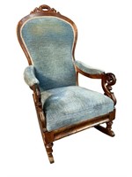 19TH CENT. HEAVY CARVED LINCOLN ROCKER