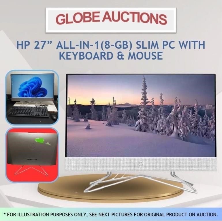 HP 27” ALL-IN-1(8-GB) SLIM PC+KEYBOARD+MOUSE