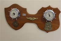 Clock/barometer wall plaque