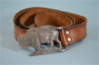 Leather Belt w/ Buffalo Buckle