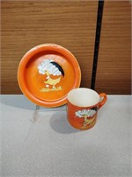 Vintage children's cup and dish