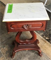 Solid wood stand with removable marble top and