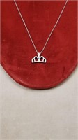 Roberto Coin 18kt White Gold Crown Necklace