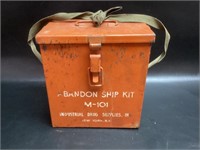 Vintage Abandon Ship Kit Metal Box M-101 Empty