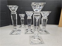 Beautiful Heavy  Glass Candle Holders 8" 10" &12H