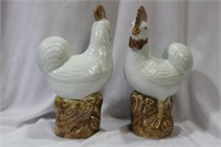 A Pair of Chinese Porcelain Chickens