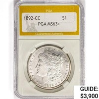 1892-CC Morgan Silver Dollar PGA MS63+