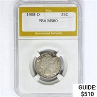 1908-O Barber Quarter PGA MS60