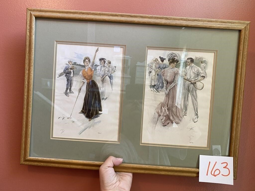 VINTAGE FRAMED GOLFING PRINTS