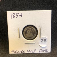 1854 Seated Half Dime