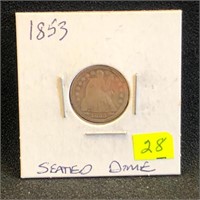 1853 Seated Dime