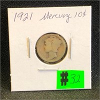 1921 Mercury Dime