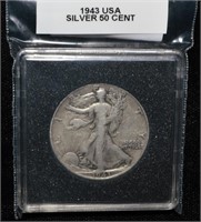 1943 USA Silver 50 Cent coin