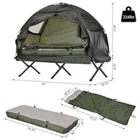$125  Outsunny Portable Camping Cot Tent with Comf