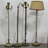 Collection of (4) Vintage Floor Lamps